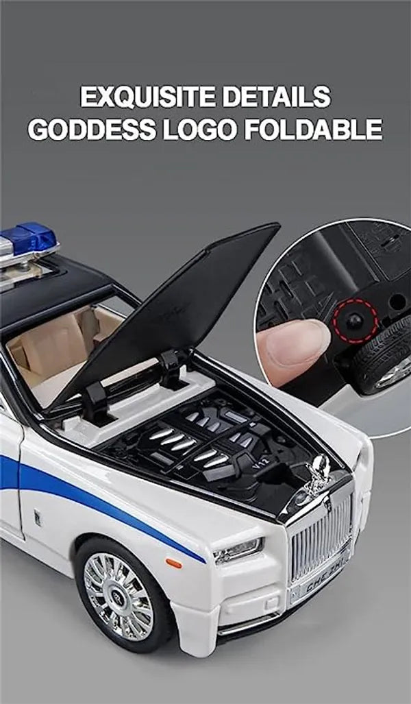 Rolls-royce Phantom Police Scale Model Diecast Metalcar - All Size