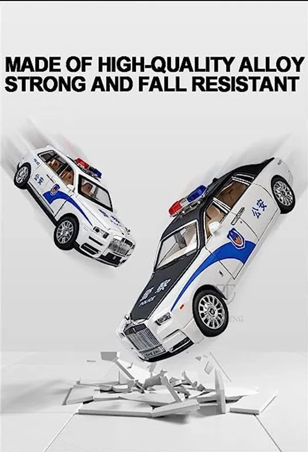 Rolls-royce Phantom Police Scale Model Diecast Metalcar - All Size