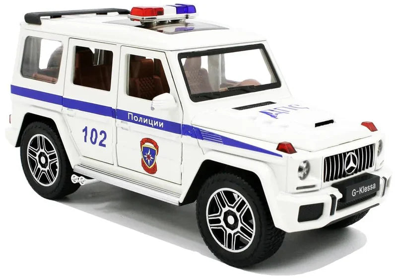 G Wagon Police Jeep Scale Model Diecast Metalcar - All Size