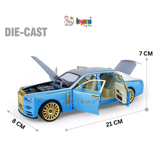 Rolls-royce Phantom Blue 1:24 Diecast Scale Model Car