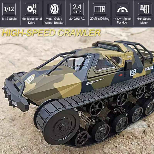 RC Tank Car, 1/12 Scale 2.4GHz Remote Control