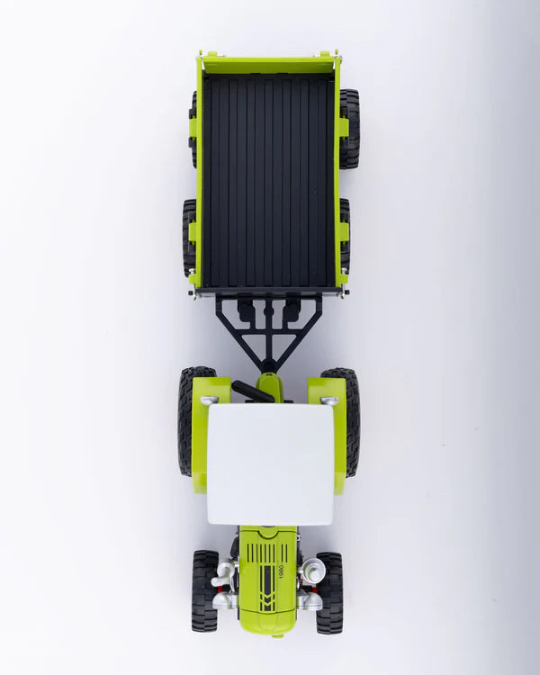 Classic Red Tractor with Trailer Diecast Model 1:24 Scale