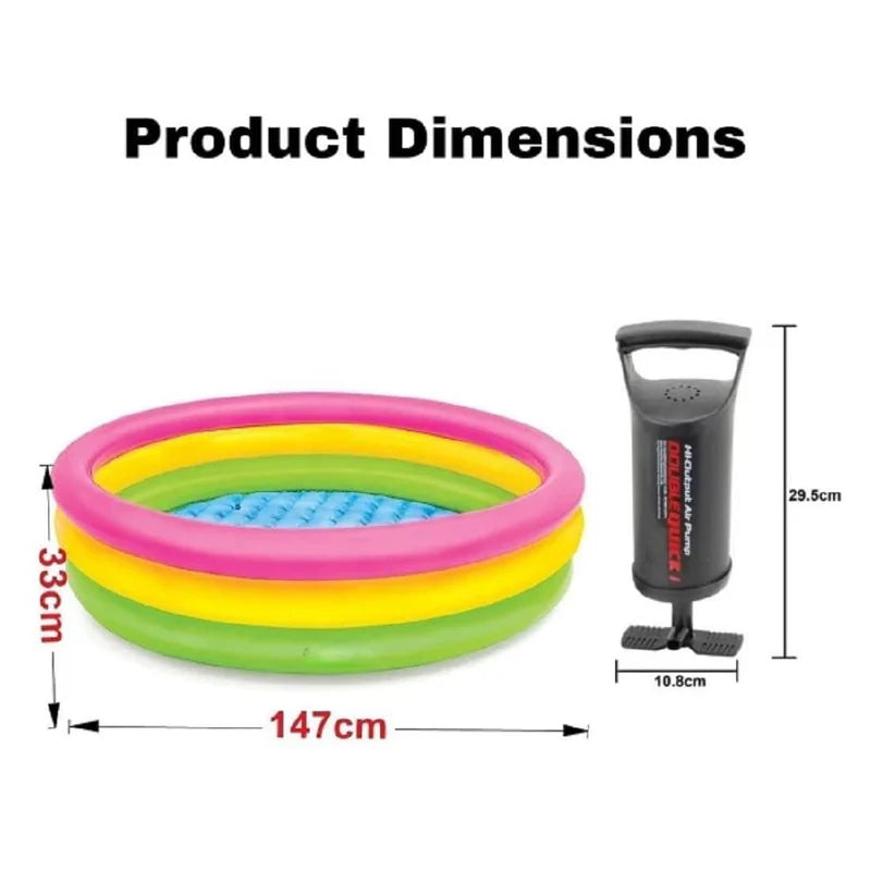 5 FT ROUND SHAPE PORTABLE INFLATABLE & FOLDABLE SWIMMING POOL OUTDOOR & INDOOR WATER SWIMMING POOL FOR KIDS & ADULTS