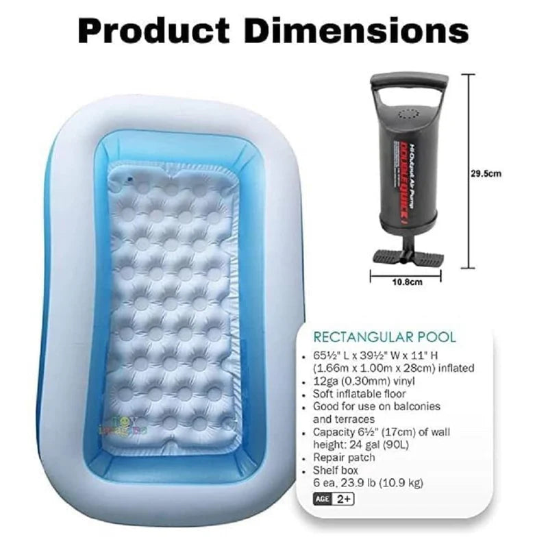 5.5 FT PORTABLE INFLATABLE & FOLDABLE SWIMMING POOL OUTDOOR & INDOOR WATER SWIMMING POOL FOR KIDS & ADULTS
