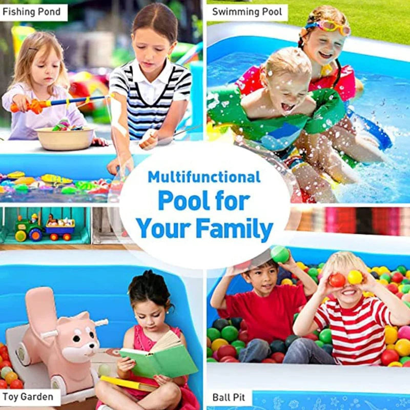 6 FT ROUND PORTABLE INFLATABLE & FOLDABLE SWIMMING POOL OUTDOOR & INDOOR WATER SWIMMING POOL FOR KIDS & ADULTS