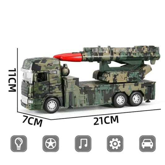 PULL BACK & GO MISSILE LAUNCHER TRUCK FOR KIDS - MISSILE VEHICLE MODEL