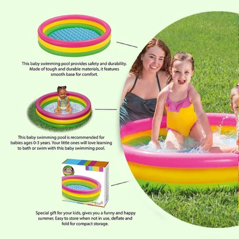 4 FT ROUND SHAPE PORTABLE INFLATABLE & FOLDABLE SWIMMING POOL OUTDOOR & INDOOR WATER SWIMMING POOL FOR KIDS & ADULTS