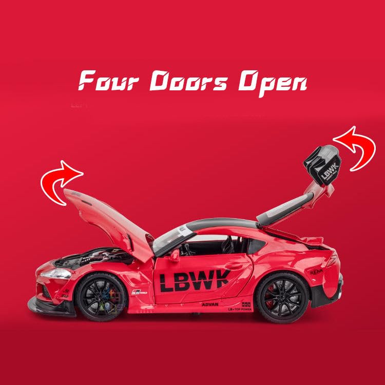 Toyota Supra Gr Lbwk Scale Model Diecast Metalcar - All Size