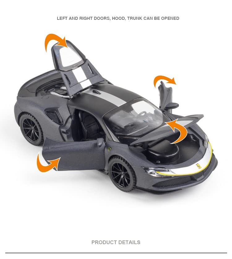 Ferrari Sf90 Scale Model Diecast Metalcar - All Size