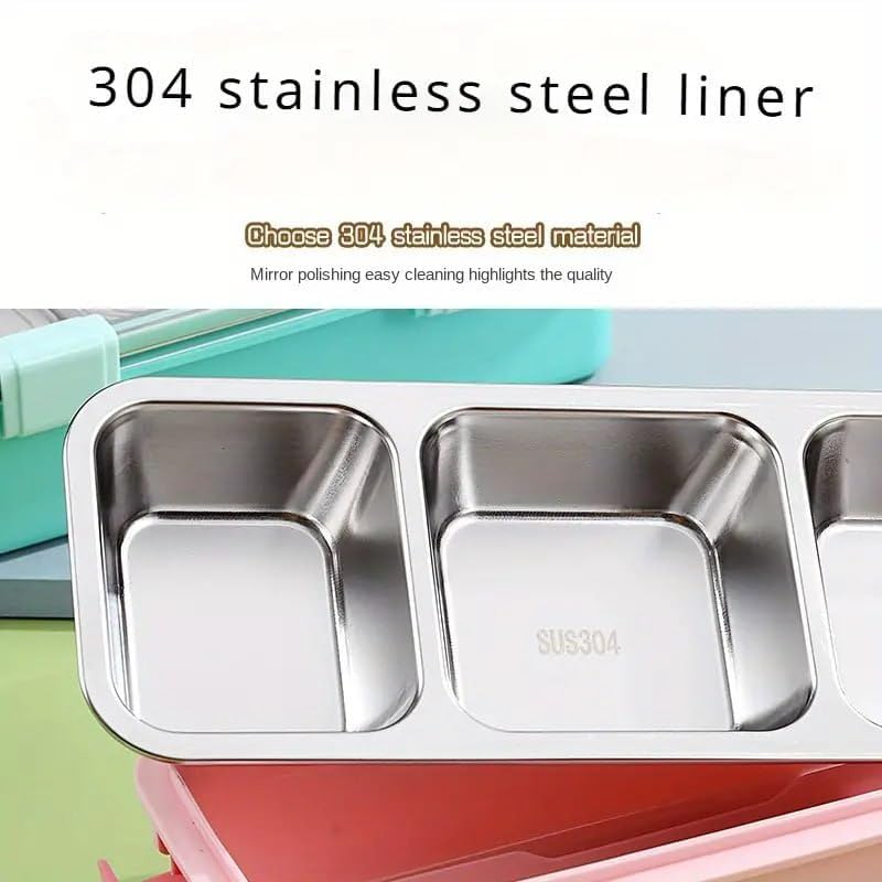 Steel Snack & Meal Box With 3 Compartments