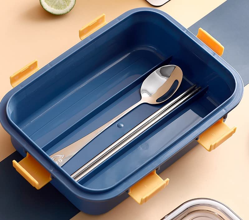 4 Compartment Lunch Box Stainless Steel Tiffin Box Microwave Safe