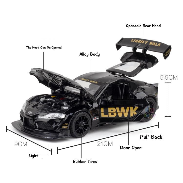 Toyota Supra Gr Lbwk Scale Model Diecast Metalcar - All Size