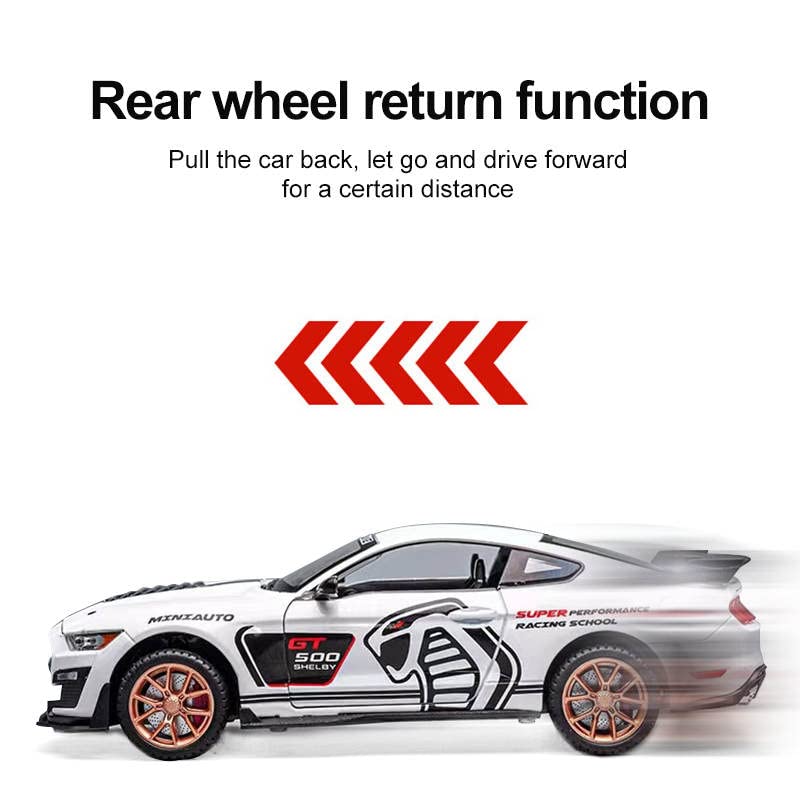 Mustang Gt500 Orange Scale Model Diecast Metalcar - All Size