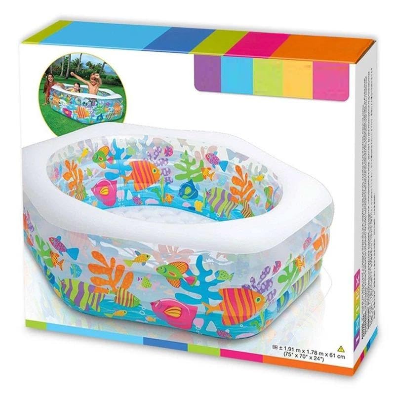 6.2 FT SEA ANIMAL THEME PORTABLE INFLATABLE & FOLDABLE SWIMMING POOL OUTDOOR & INDOOR WATER SWIMMING POOL FOR KIDS & ADULTS