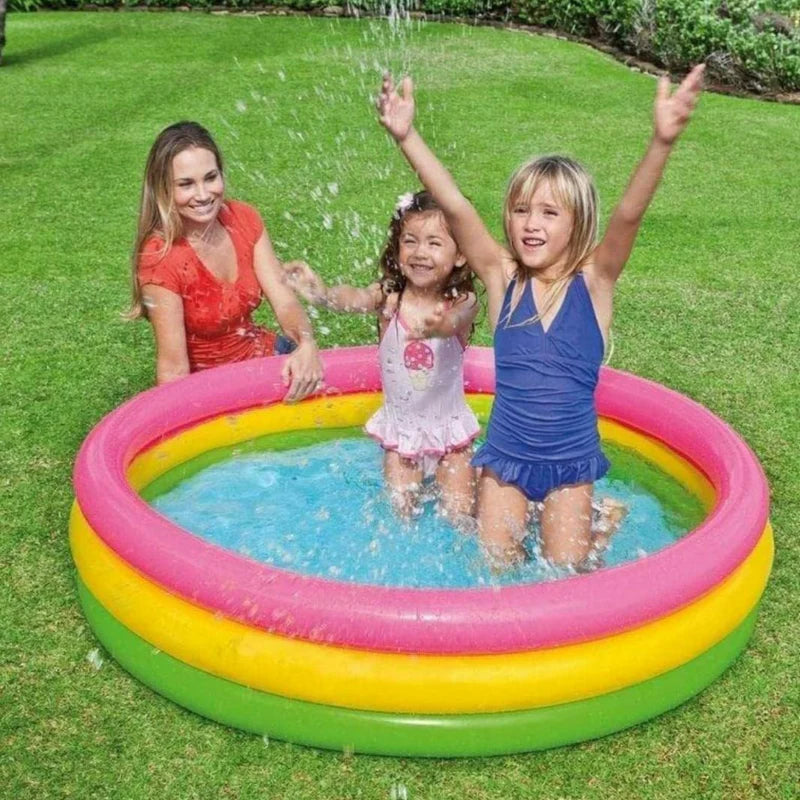4 FT ROUND SHAPE PORTABLE INFLATABLE & FOLDABLE SWIMMING POOL OUTDOOR & INDOOR WATER SWIMMING POOL FOR KIDS & ADULTS