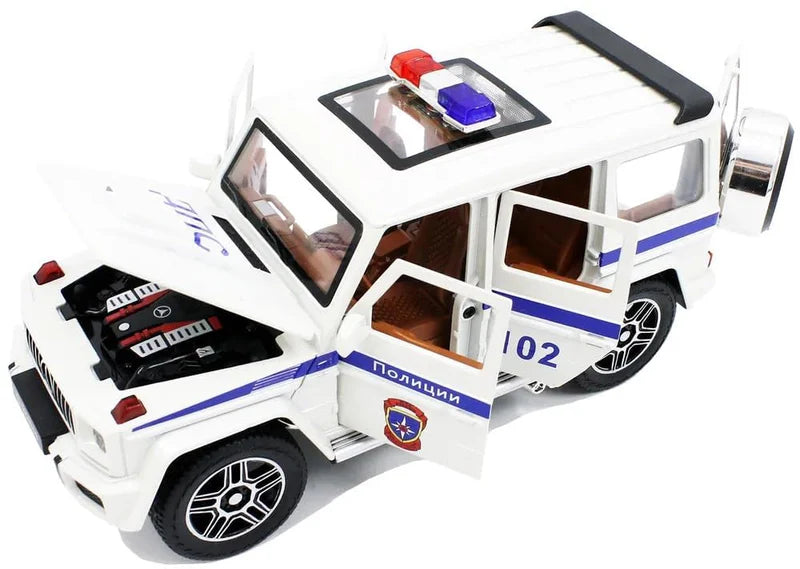 G Wagon Police Jeep Scale Model Diecast Metalcar - All Size