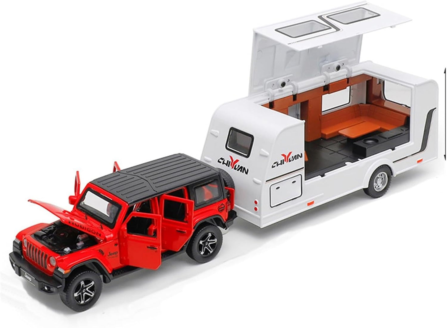 Wrangler Jeep Trailer Scale Model Diecast Metalcar - All Size