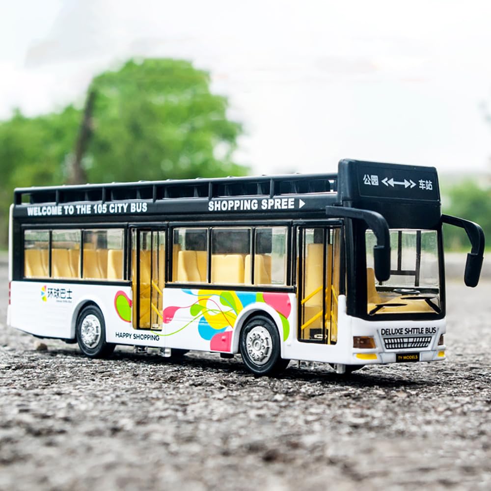 METAL BUS TOYS FOR KIDS DIECAST BUS TOY WITH LIGHT SOUND PULL BACK COLLECTION BUS TOYS FOR BOY KIDS