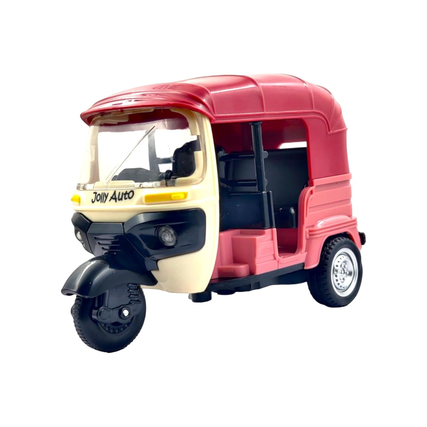 AUTO RICKSHAW TOY, WITH PULL BACK ACTION CITY TRAFFIC VEHICLES PUBLIC TRANSPORT TOY WITH LIGHT AND SOUND FOR AGED 3 4 5 6 BOYS AND GIRLS, KIDS PARTY FAVOURS GIFTS