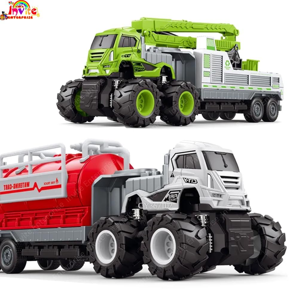 1:43 Metal Toys Alloy Diecast Truck Set Toy, Diecast Miniature Car Model (Pack of 3) (City Service Truck)