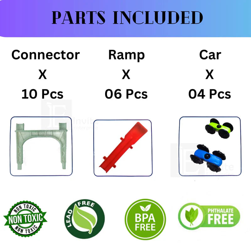 RACER RAMP RACING TOY WITH 4 CARS, 6 RAMPS AND RACER TRACK FOR 1, 2, 3 TODDLERS, AND ABOVE AGE BOYS & GIRLS â EDUCATIONAL AND RELAXING TOYS VEHICLE FOR KIDS TOYSăISI APPROVEDă