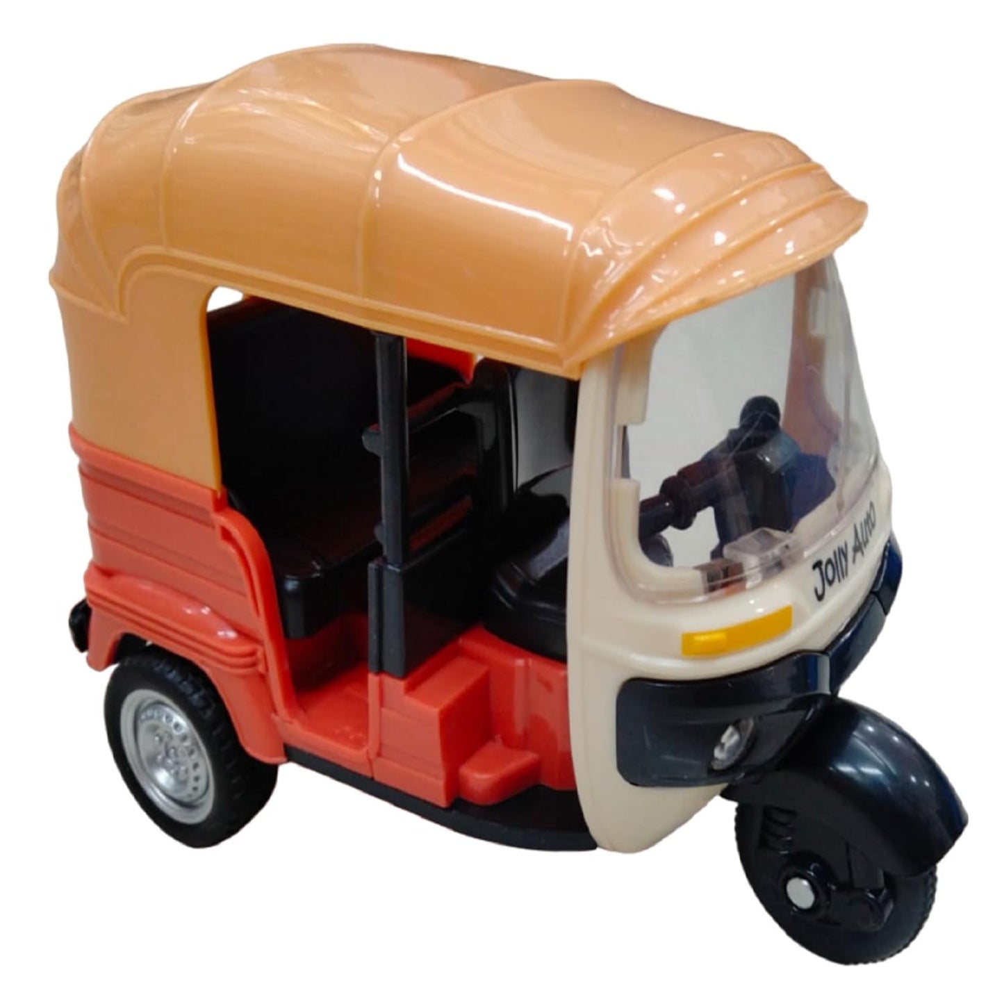 AUTO RICKSHAW TOY, WITH PULL BACK ACTION CITY TRAFFIC VEHICLES PUBLIC TRANSPORT TOY WITH LIGHT AND SOUND FOR AGED 3 4 5 6 BOYS AND GIRLS, KIDS PARTY FAVOURS GIFTS