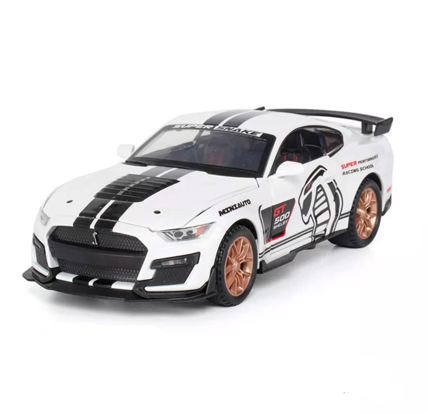 Mustang Gt500 Orange Scale Model Diecast Metalcar - All Size