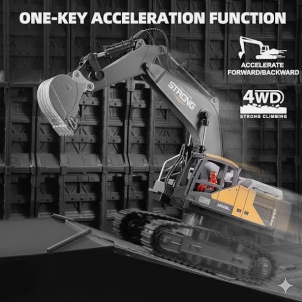 Metal Jcb Excavators With 12 Channel Function 2,4Ghz Frequency