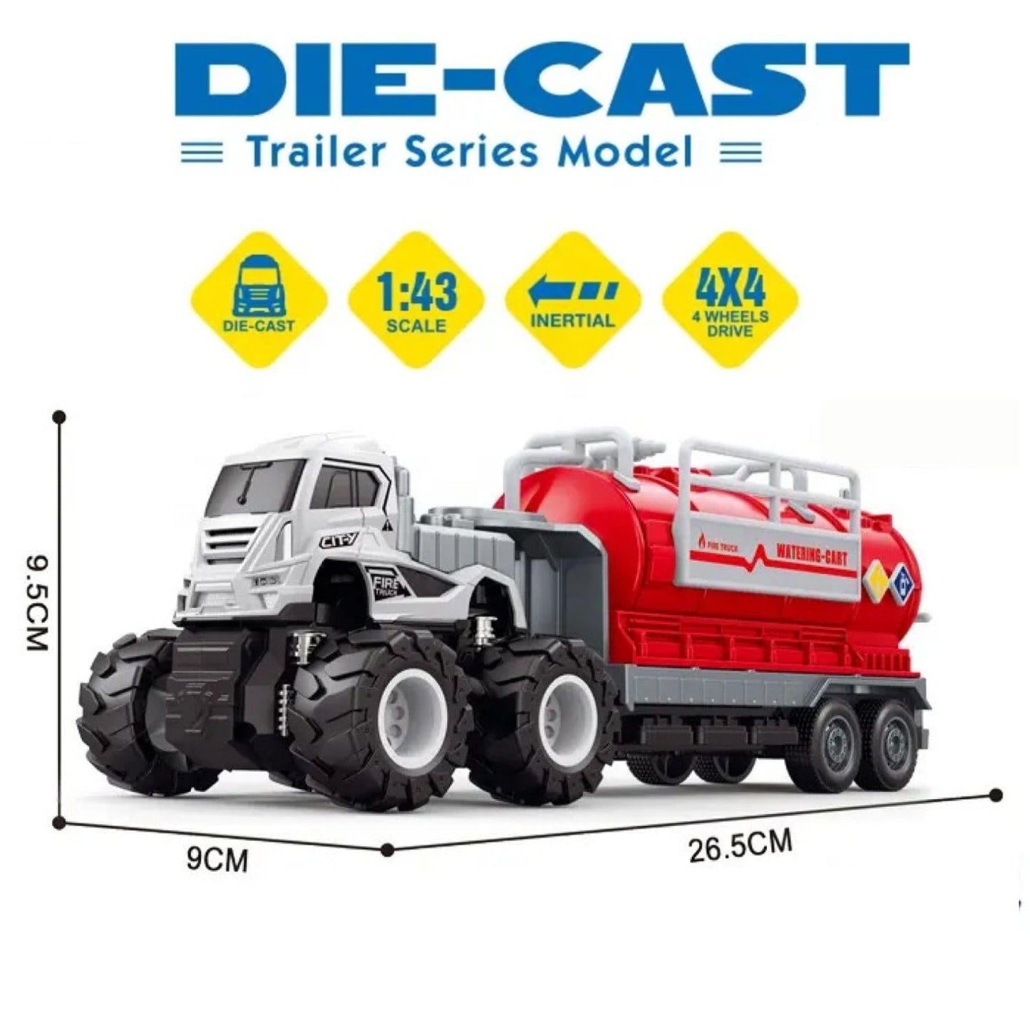 1:43 Metal Toys Alloy Diecast Truck Set Toy, Diecast Miniature Car Model (Pack of 3) (City Service Truck)