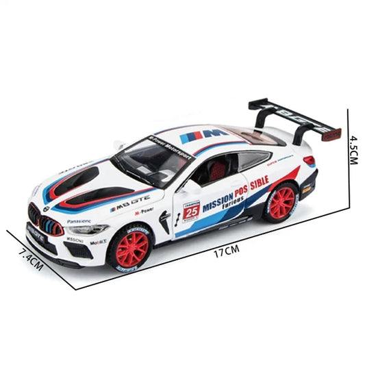 Bmw M8 Gte Sports Scale Model Diecast Metalcar - All Size