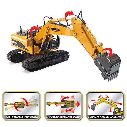 Huina 1535 1:14 Diecast Metal Alloy RC Excavator