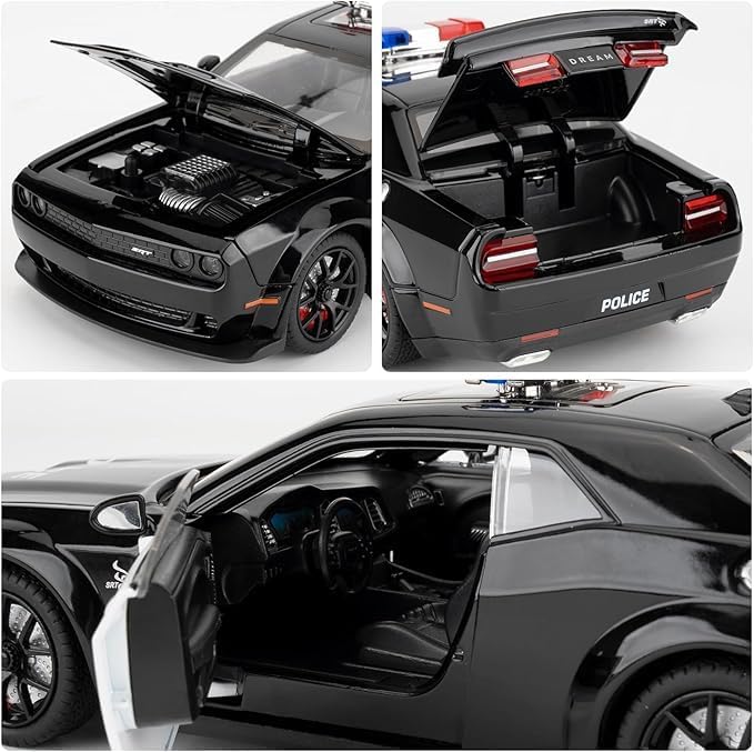 Dodge Challenger SRT Hellcat Police 1:24 Diecast Scale Model Car