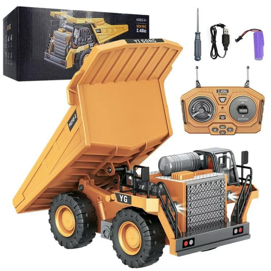 KYARA TOYS 1:24 Scale Diecast Remote Control Construction Dump Truck