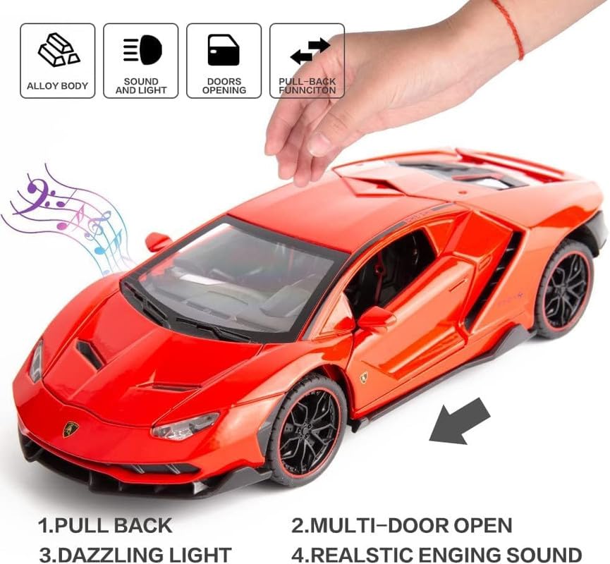 Lamborghini Centenario Lp770 Scale Model Diecast Metalcar - All Size