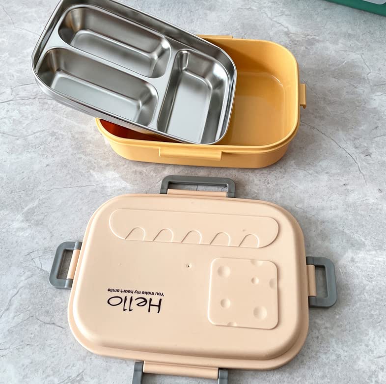 3 Compartment Insulated Lunch Box Stainless Steel Tiffin Box