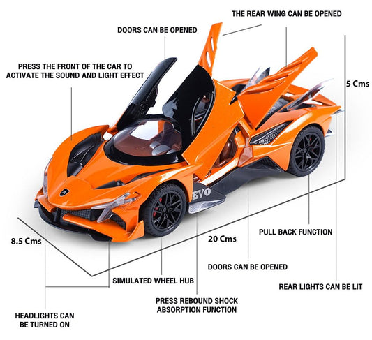Apollo Sport Scale Model Diecast Metalcar - All Size