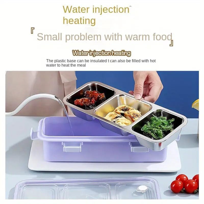Steel Snack & Meal Box With 3 Compartments