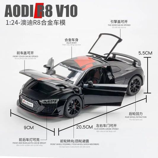 Audi R8 V10 Plus 1:24 Diecast Scale Model Car