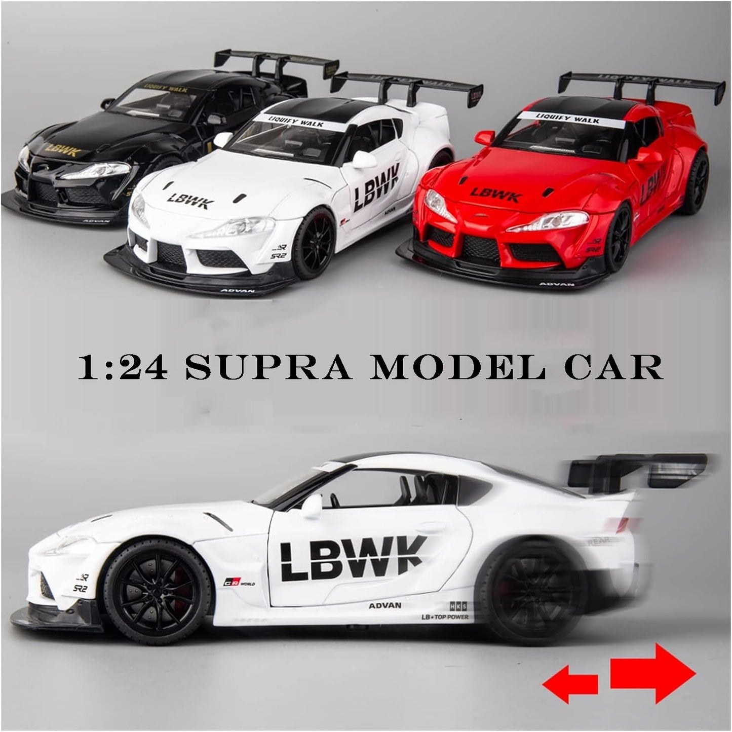 Toyota Supra Gr Lbwk Scale Model Diecast Metalcar - All Size