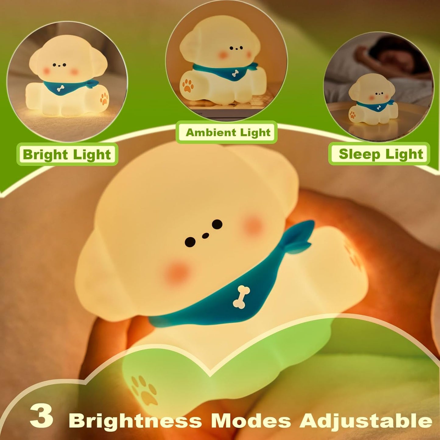 Puppy Night Light for Kids Lamp