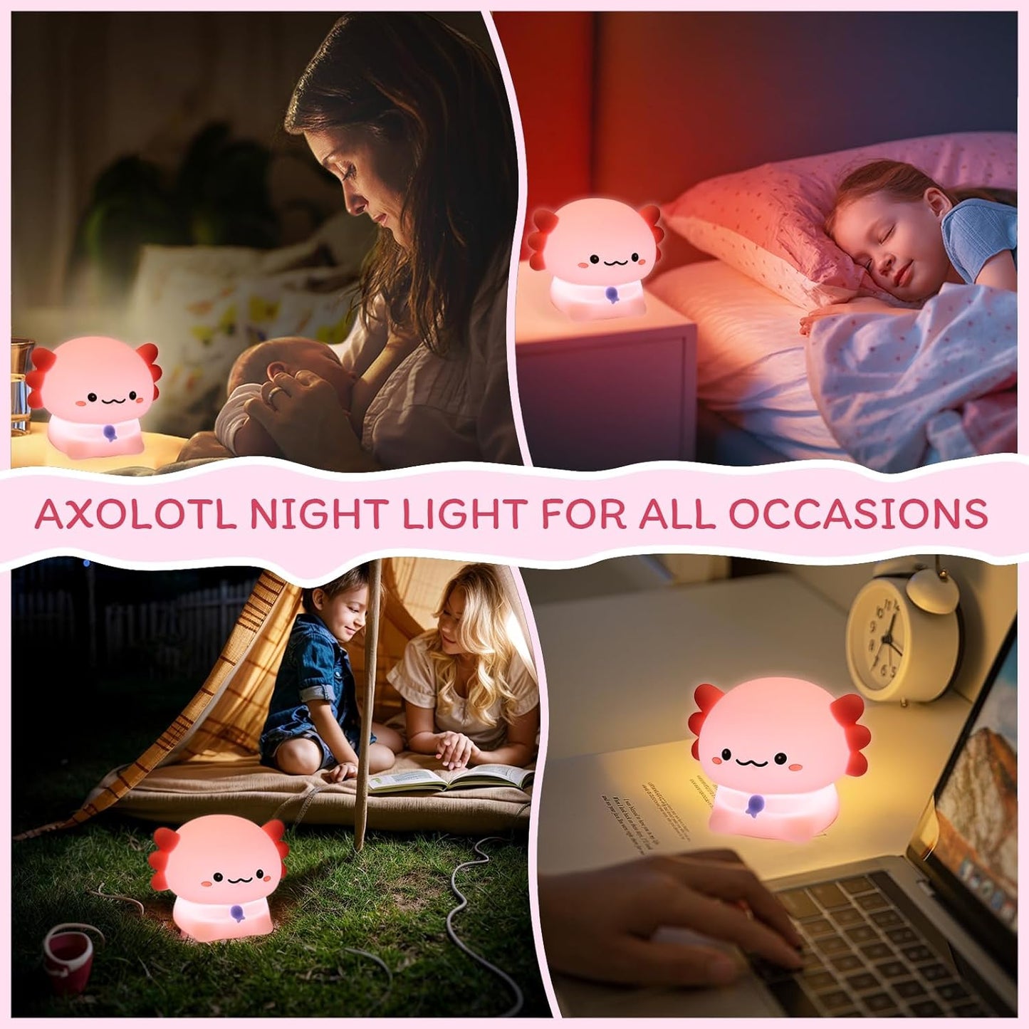 Cute Mini Silicone Baby Newt Night Light Touch Control
