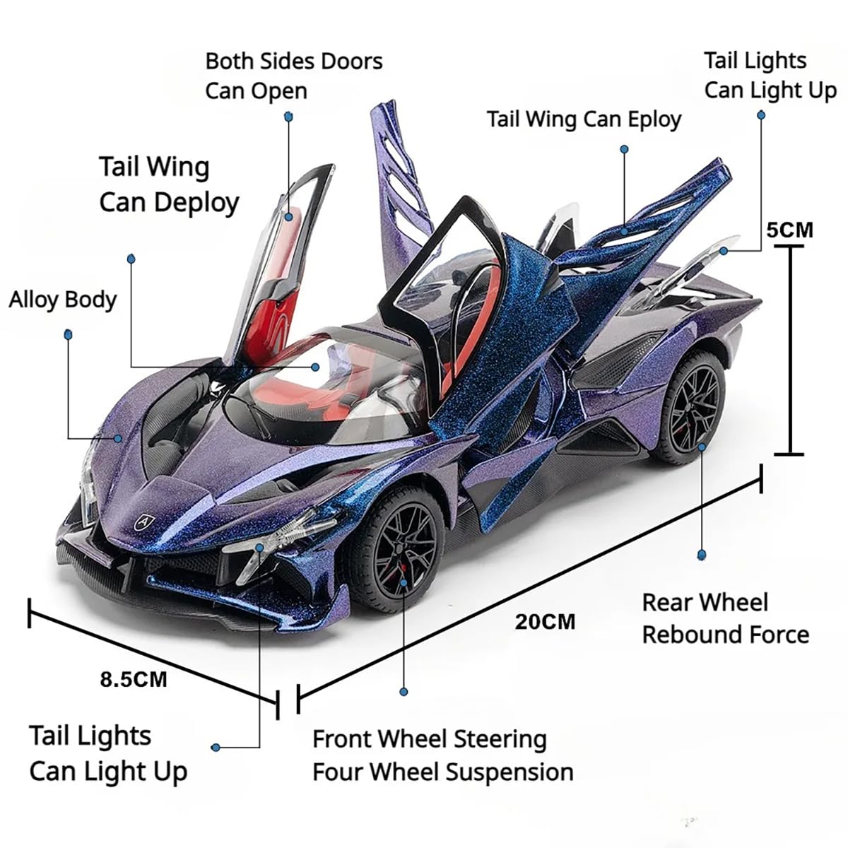 Apollo Sport Scale Model Diecast Metalcar - All Size