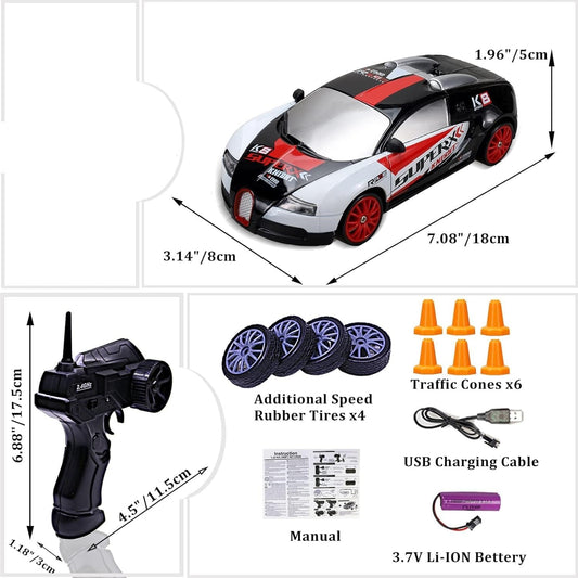 Bugatti Drift Style With Remote & Accessories Car 1:24 Scale