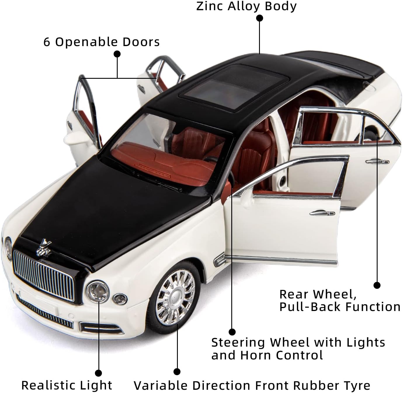 Bentley Mulsanne Scale Model Diecast Metalcar - All Size