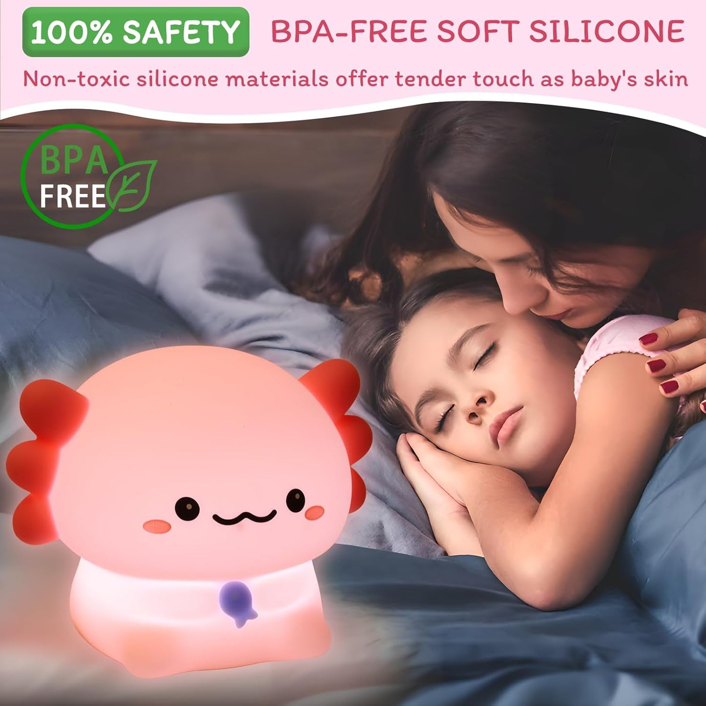 Cute Mini Silicone Baby Newt Night Light Touch Control