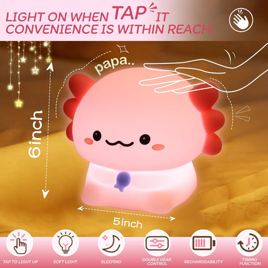 Cute Mini Silicone Baby Newt Night Light Touch Control