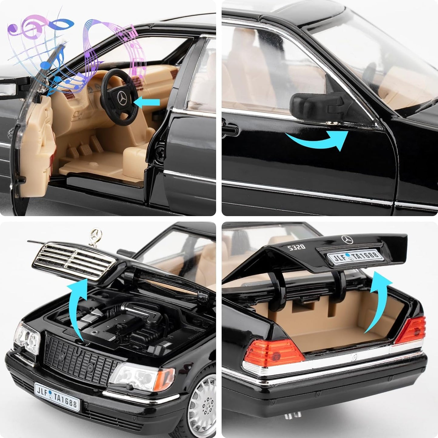 Mercedes-benz W140 320sel Scale Model Diecast Metalcar