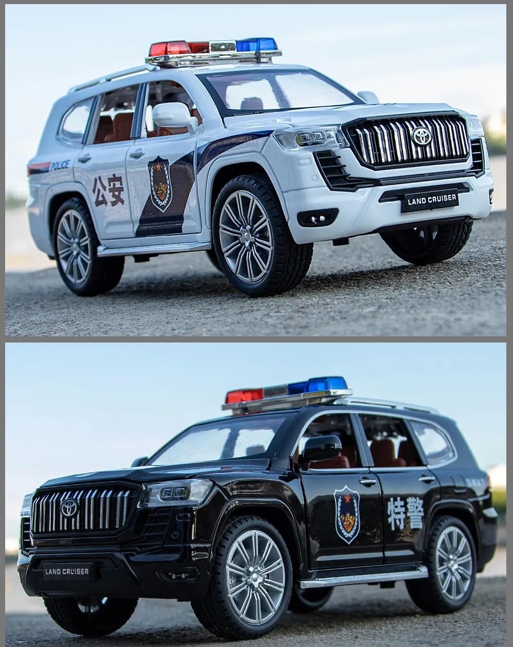 Toyota Land Cruiser LC300 Police Car 1:24 Diecast Scale Model Car