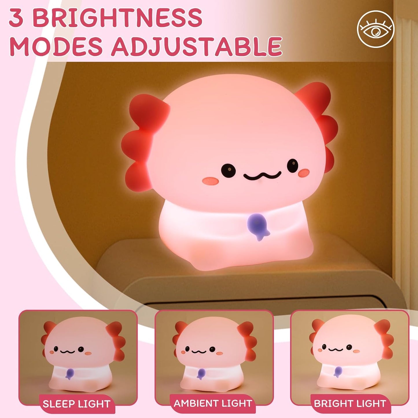 Cute Mini Silicone Baby Newt Night Light Touch Control