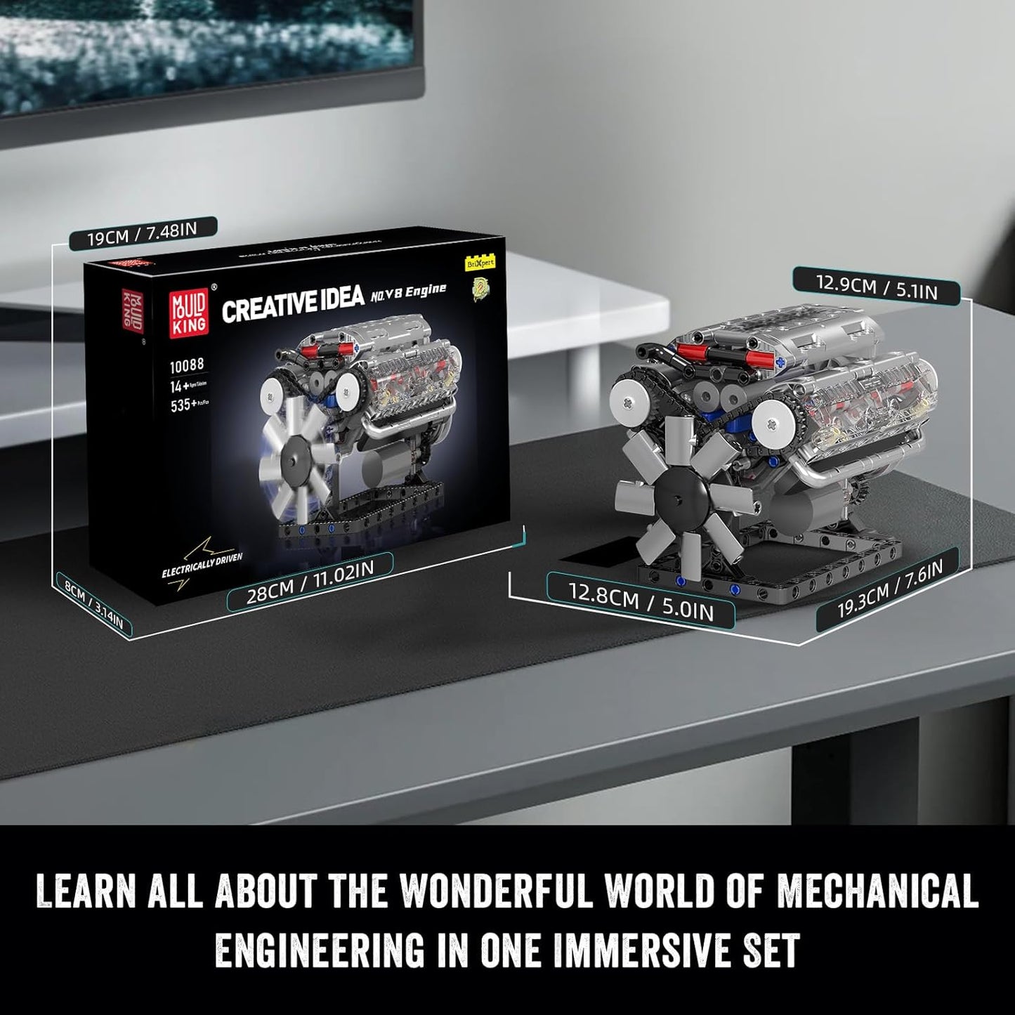Mould King 10088 Technik V8 Motor Building set
